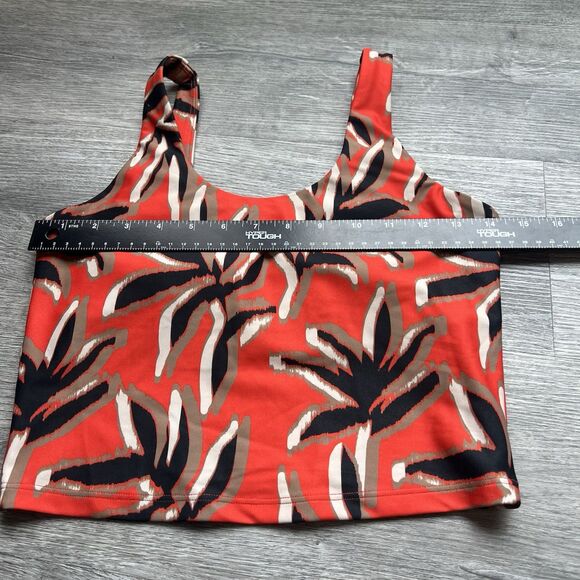 Sage Collective Crop Top Biker Shorts Set Women's  Red Palm Print NWT $115 SMALL - Picture 5 of 11